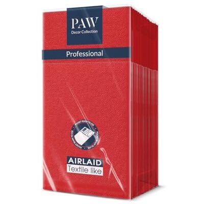 PAW Decor Collection PAW Besteckservietten aus Airlaid Stoffähnlich (1/8 falz) 25 Stück Ideal für Hochzeit, Taufe, Kommunion, Geburtstag Serviettentaschen für Besteck Sanfte Berührung Rot PAW Decor Collection PAW Besteckservietten aus Airlaid Stoffähnlich (1/8 falz) 25 Stück Ideal für Hochzeit, Taufe, Kommunion, Geburtstag Serviettentaschen für Besteck Sanfte Berührung Rot