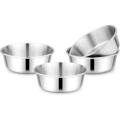Hopbucan Kinder-Schüssel-Set Aus Edelstahl, Schüsseln, 304 18/8 Edelstahl, 10 Unzen, Spülmaschinenfest, 4er-Pack Hopbucan Kinder-Schüssel-Set Aus Edelstahl, Schüsseln, 304 18/8 Edelstahl, 10 Unzen, Spülmaschinenfest, 4er-Pack