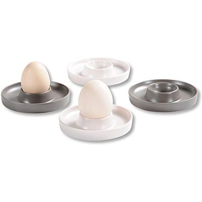 Kesper Eierbecher, 4er Pack, Material: ø 10 x H 2 cm, Kunststoff, Maße: cm, Farbe: Creme, Grau 41166 Kesper Eierbecher, 4er Pack, Material: ø 10 x H 2 cm, Kunststoff, Maße: cm, Farbe: Creme, Grau 41166