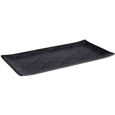 APS 84902 GN 1/3 Tablett DARK WAVE, 32,5 x 17,6 cm, Höhe 2 cm, Melamin, schwarz/Wellendekor APS 84902 GN 1/3 Tablett DARK WAVE, 32,5 x 17,6 cm, Höhe 2 cm, Melamin, schwarz/Wellendekor