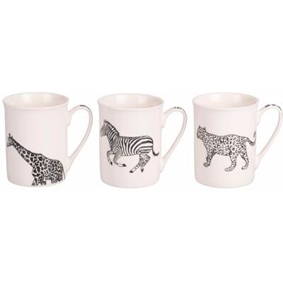 Tivoli 3er Set Porzellan Becher 360ml weiß Safari Tivoli 3er Set Porzellan Becher 360ml weiß Safari