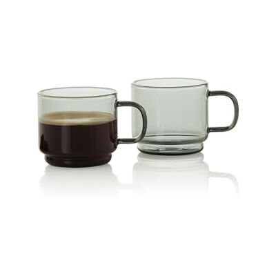 AdHoc Impact Espressotassen Set 70 ml, mundgeblasenes Borosilikatglas, hitzebeständig, stapelbar, kleine Glastassen für heiße Getränke mit Henkel, Kaffee, Espresso Kaffetassen Set AdHoc Impact Espressotassen Set 70 ml, mundgeblasenes Borosilikatglas, hitzebeständig, stapelbar, kleine Glastassen für heiße Getränke mit Henkel, Kaffee, Espresso Kaffetassen Set