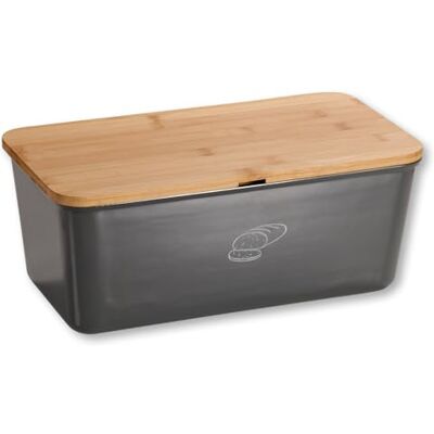 Kesper Brotbox, Material: Melamin, Bambus, Maße: B: 34 x T: 18 x H: 14 cm, Farbe: Grau, Braun 58089 Kesper Brotbox, Material: Melamin, Bambus, Maße: B: 34 x T: 18 x H: 14 cm, Farbe: Grau, Braun 58089