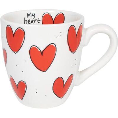 Blond Amsterdam Mini-Becher Rote Herzen, 200ml Keramik, Rote Herzen Design, Valentinstagsgeschenk, Mikrowellengeeignet, Handwäsche empfohlen Blond Amsterdam Mini-Becher Rote Herzen, 200ml Keramik, Rote Herzen Design, Valentinstagsgeschenk, Mikrowellengeeignet, Handwäsche empfohlen