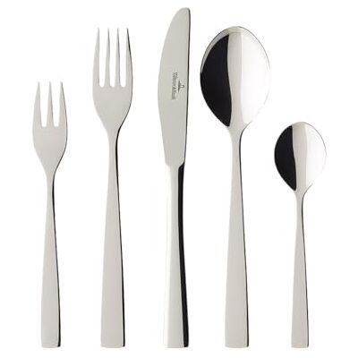 Villeroy & Boch Elisabeth Tafelbesteck 30-teilig, Klassisches Besteckset für 6 Personen, 6 Tafelmesser, 6 Tafelgabeln, 6 Tafellöffel, 6 Kaffeelöffel, 6 Kuchengabeln, Spülmaschinenfest, Edelstahl Villeroy & Boch Elisabeth Tafelbesteck 30-teilig, Klassisches Besteckset für 6 Personen, 6 Tafelmesser, 6 Tafelgabeln, 6 Tafellöffel, 6 Kaffeelöffel, 6 Kuchengabeln, Spülmaschinenfest, Edelstahl