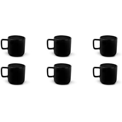 Excelsa Nordic Set mit 6 schwarzen Kaffeetassen, Keramik, Steingut, Fassungsvermögen 80 ml. Excelsa Nordic Set mit 6 schwarzen Kaffeetassen, Keramik, Steingut, Fassungsvermögen 80 ml.
