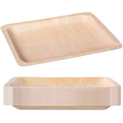 GRÄWE Einwegteller Set Holz Teller, 25 Stück Stabile Partyteller für 25 Personen, 26,5x21,5 cm, stabiler als Pappteller Ideal als Partygeschirr und Einweggeschirr GRÄWE Einwegteller Set Holz Teller, 25 Stück Stabile Partyteller für 25 Personen, 26,5x21,5 cm, stabiler als Pappteller Ideal als Partygeschirr und Einweggeschirr