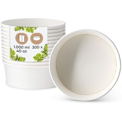 BIOZOYG Salatschale 300 Stück 1000 ml weiß Bowl Schüssel Suppenschalen Einwegschalen to go Einweggeschirr Deli Container Bowl to go Kartonschale Einweg Mealprep Suppenbehälter BIOZOYG Salatschale 300 Stück 1000 ml weiß Bowl Schüssel Suppenschalen Einwegschalen to go Einweggeschirr Deli Container Bowl to go Kartonschale Einweg Mealprep Suppenbehälter