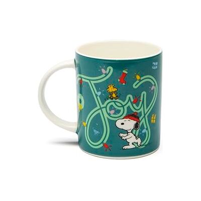 Excelsa Peanuts Shiny & Bright Weihnachtstasse aus Porzellan New Bone China, grün und weiß, 300 ml, 11,5 x 7,5 x 10 cm, Snoopy und Woodstock Dekoration (1) Excelsa Peanuts Shiny & Bright Weihnachtstasse aus Porzellan New Bone China, grün und weiß, 300 ml, 11,5 x 7,5 x 10 cm, Snoopy und Woodstock Dekoration (1)