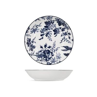 H&H Suppenteller Set 6 Catherine 20 cm Porzellan Blau Floral Englisch Stil Spülmaschinenfest Mikrowellengeeignet H&H Suppenteller Set 6 Catherine 20 cm Porzellan Blau Floral Englisch Stil Spülmaschinenfest Mikrowellengeeignet