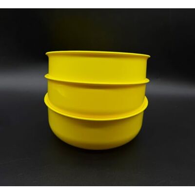 Kimmel 3 Stück Schüssel Schale Bowl 750 ml Müslischale Suppenteller Suppenschüssel Salatschüssel, Kunststoffschüssel, aus Kunststoff, Mehrweggeschirr, Farbe gelb Kimmel 3 Stück Schüssel Schale Bowl 750 ml Müslischale Suppenteller Suppenschüssel Salatschüssel, Kunststoffschüssel, aus Kunststoff, Mehrweggeschirr, Farbe gelb
