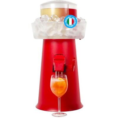Sprizzer Aperol Spritz Maschine für Spritz, Dispenser und Mischer mit Eisbehälter für Aperitif, Manuelle Abgabe ohne Elektrizität oder Batterien, Einfach zu Bedienen, Rot, Made in Italy Sprizzer Aperol Spritz Maschine für Spritz, Dispenser und Mischer mit Eisbehälter für Aperitif, Manuelle Abgabe ohne Elektrizität oder Batterien, Einfach zu Bedienen, Rot, Made in Italy