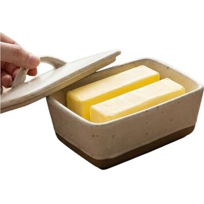 Astralong Butterdose Keramik mit Deckel, Französische Butterdosen 350ml Vintage Butterglocke Porzellan Butterschale und Butterbox für Küchen Butterbehälter mit Griff Butter Dish, Spülmaschinenfest Astralong Butterdose Keramik mit Deckel, Französische Butterdosen 350ml Vintage Butterglocke Porzellan Butterschale und Butterbox für Küchen Butterbehälter mit Griff Butter Dish, Spülmaschinenfest