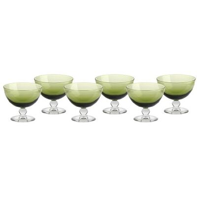 CRISTALICA Eisschale Eisbecher Dessertschale 6er-Set grün Piccolo Colori 280ml Gelato CRISTALICA Eisschale Eisbecher Dessertschale 6er-Set grün Piccolo Colori 280ml Gelato