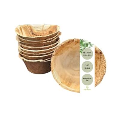 DeinPack 100 Palmblatt Schüssel rund 500ml Ø14cm Bio Einweggeschirr biologisch abbaubar Partygeschirr Einmalgeschirr Wegwerfgeschirr Snackschüssel Salatschale kompostierbar Salatbowle DeinPack 100 Palmblatt Schüssel rund 500ml Ø14cm Bio Einweggeschirr biologisch abbaubar Partygeschirr Einmalgeschirr Wegwerfgeschirr Snackschüssel Salatschale kompostierbar Salatbowle