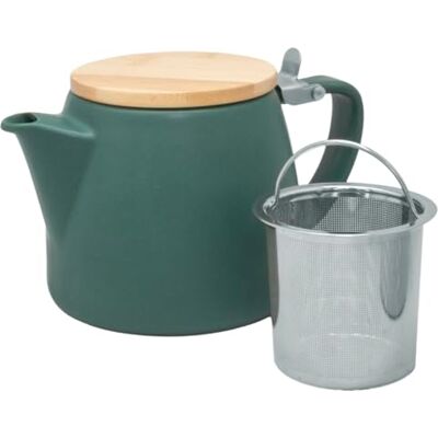 NERTHUS FIH 1614 Porzellan-Teekanne mit Infusor 500 ml, Teekanne für Tee und Aufgüsse, Herausnehmbarer Edelstahlfilter, Bambusdeckel, Teekanne mit Sieb grün NERTHUS FIH 1614 Porzellan-Teekanne mit Infusor 500 ml, Teekanne für Tee und Aufgüsse, Herausnehmbarer Edelstahlfilter, Bambusdeckel, Teekanne mit Sieb grün