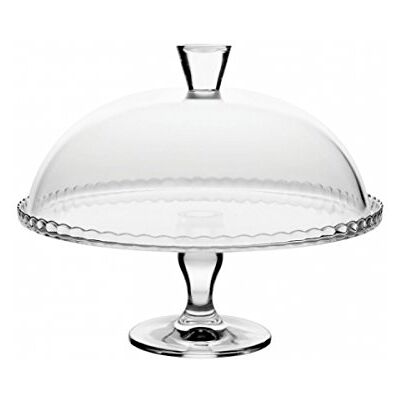 Pasabahce 95200, 32,5 cm großer Teller mit Fuß und Kuppel, breites Glas, Servierplatte für Desserts, Cupcakes, Plätzchen, Tortenständer mit Deckel, dekorative Kuchenplatte mit Stiel und Deckel Pasabahce 95200, 32,5 cm großer Teller mit Fuß und Kuppel, breites Glas, Servierplatte für Desserts, Cupcakes, Plätzchen, Tortenständer mit Deckel, dekorative Kuchenplatte mit Stiel und Deckel