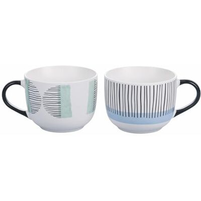 Tivoli Set 2 Jumbo Becher 520 ml Porzellan Venice Lido Modern Tivoli Set 2 Jumbo Becher 520 ml Porzellan Venice Lido Modern