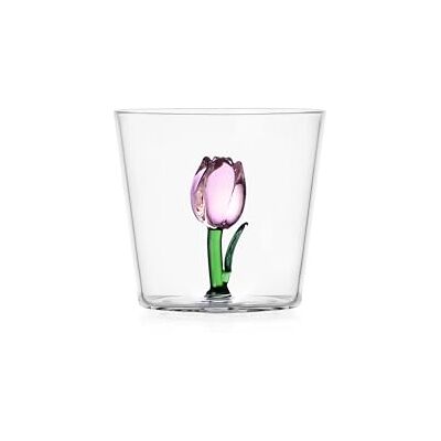Ichendorf Milano Tumbler Rosa Tulpe, Kollektion Botanica, 30 cl, Borosilikatglas, handgefertigt Ichendorf Milano Tumbler Rosa Tulpe, Kollektion Botanica, 30 cl, Borosilikatglas, handgefertigt