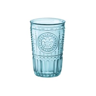 Bormioli Rocco 090789 Romantic Packung mit 4 Gläsern, Glas, Farbe Hellblau, 34 cl Bormioli Rocco 090789 Romantic Packung mit 4 Gläsern, Glas, Farbe Hellblau, 34 cl