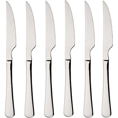Etrexonline 6 Steakmesser, Fleischmesser 22,5x2,05 cm Edelstahl 18/0 Schlichtes Und Elegantes Design Etrexonline 6 Steakmesser, Fleischmesser 22,5x2,05 cm Edelstahl 18/0 Schlichtes Und Elegantes Design