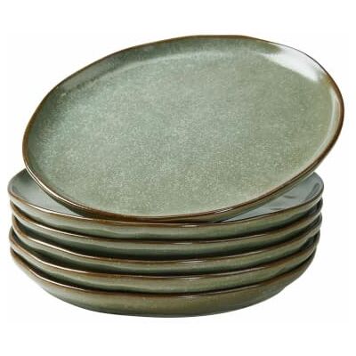Loberon Dessertteller 6er Set Biarré, türkis/braun Mediterraner Charme, Glänzende Glasur, Reizvoll Unebene Optik, Spülmaschinenfest, Geschirr, Tischaccessoires, Steinzeug Loberon Dessertteller 6er Set Biarré, türkis/braun Mediterraner Charme, Glänzende Glasur, Reizvoll Unebene Optik, Spülmaschinenfest, Geschirr, Tischaccessoires, Steinzeug