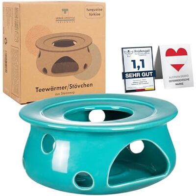 Urban Lifestyle Stövchen Türkis aus Steinzeug, Teewärmer für Liverpool Teekanne 1,6 L, Kannenwärmer mit Teelicht für Tee und Kaffee, glänzend, Ø 16,5 cm, Höhe 8 cm Urban Lifestyle Stövchen Türkis aus Steinzeug, Teewärmer für Liverpool Teekanne 1,6 L, Kannenwärmer mit Teelicht für Tee und Kaffee, glänzend, Ø 16,5 cm, Höhe 8 cm