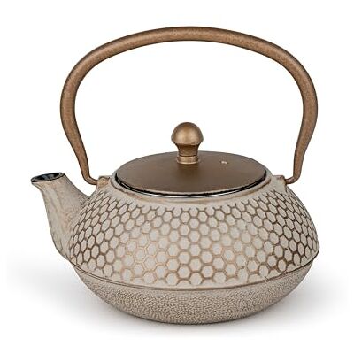 Bredemeijer kleine Asia Gusseisen Teekanne 0,7 Liter gusseiserne Kanne in warmen Beige-Gold-Ton mit Edelstahl-Teefilter für alle Teesorten geeignet Bredemeijer kleine Asia Gusseisen Teekanne 0,7 Liter gusseiserne Kanne in warmen Beige-Gold-Ton mit Edelstahl-Teefilter für alle Teesorten geeignet