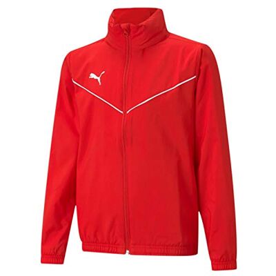 Puma Jungen Teamrise All Weather Jkt Jr Sweatshirt, Red- White, 116 EU Puma Jungen Teamrise All Weather Jkt Jr Sweatshirt, Red- White, 116 EU