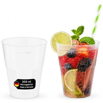 DeinPack 150 Mehrweg Cocktailbecher 300ml Made in Germany mit Eichstrich 150 Stück, Made in Germany, wiederverwendbar, mit Eichstrich, bruchsicher DeinPack 150 Mehrweg Cocktailbecher 300ml Made in Germany mit Eichstrich 150 Stück, Made in Germany, wiederverwendbar, mit Eichstrich, bruchsicher