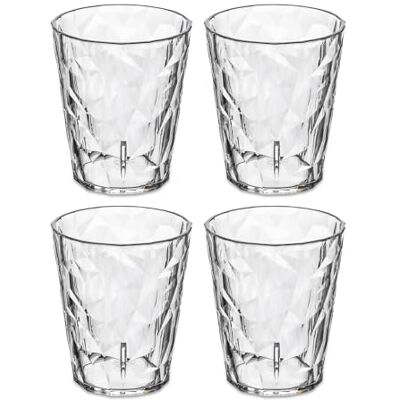 Koziol CLUB LIGHT Gläser 4er Set kristallklarer Kunststoff, bruchfest, leicht, stapelbar, spülmaschinengeeignet, Made in Germany Koziol CLUB LIGHT Gläser 4er Set kristallklarer Kunststoff, bruchfest, leicht, stapelbar, spülmaschinengeeignet, Made in Germany