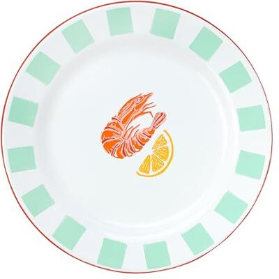 Talking Tables Bon Appetit handgefertigter 20 cm Emaille-Essteller mit Garnelen-Design, bruchfest & spülmaschinengeeignet, wiederverwendbares Geschirr für drinnen & draußen, Grillabende & Picknicks Talking Tables Bon Appetit handgefertigter 20 cm Emaille-Essteller mit Garnelen-Design, bruchfest & spülmaschinengeeignet, wiederverwendbares Geschirr für drinnen & draußen, Grillabende & Picknicks