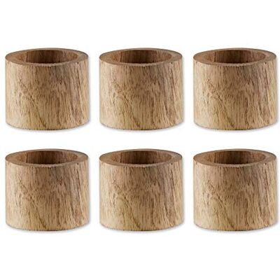DII Basic Serviettenring-Kollektion Dekorativer rustikaler Bauernhaus-Stil, Holz, Leichte Oberfläche, Large Set, 6 DII Basic Serviettenring-Kollektion Dekorativer rustikaler Bauernhaus-Stil, Holz, Leichte Oberfläche, Large Set, 6