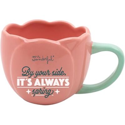 Mr. Wonderful Rosa 3D Tasse By your side, it's always spring Fassungsvermögen: 330 ml Mr. Wonderful Rosa 3D Tasse By your side, it's always spring Fassungsvermögen: 330 ml
