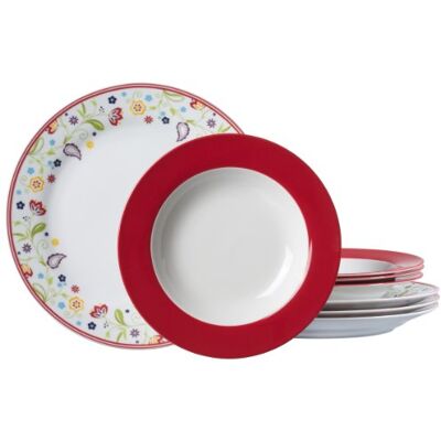 Ritzenhoff & Breker Tafelservice Doppio Shanti, 8-teilig, Porzellangeschirr, Rot Ritzenhoff & Breker Tafelservice Doppio Shanti, 8-teilig, Porzellangeschirr, Rot
