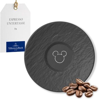 Villeroy & Boch Manufacture Rock – Mickey Mouse – Espresso-Untertasse, schwarz, spülmaschinenfest & mikrowellensicher, charakteristische Schieferoptik mit Mickey Mouse Kreidedekor, Premium Porzellan Villeroy & Boch Manufacture Rock – Mickey Mouse – Espresso-Untertasse, schwarz, spülmaschinenfest & mikrowellensicher, charakteristische Schieferoptik mit Mickey Mouse Kreidedekor, Premium Porzellan
