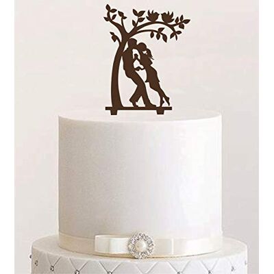 edelstahlheini.de Cake Topper Paar am Baum Kuss,Tortenstecker, Tortenfigur Acryl, Hochzeit Wedding Hochzeitstorte (Dunkelbraun) edelstahlheini.de Cake Topper Paar am Baum Kuss,Tortenstecker, Tortenfigur Acryl, Hochzeit Wedding Hochzeitstorte (Dunkelbraun)