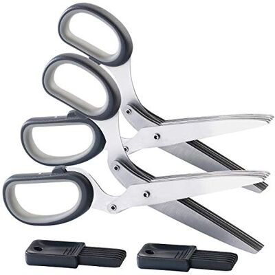 Rosenstein & Söhne Kräutermesser-Schere: 2er-Set Kräuterscheren mit Reinigungskamm (Kräuterschere als Küchenhelfer, Lebensmittelschere) Rosenstein & Söhne Kräutermesser-Schere: 2er-Set Kräuterscheren mit Reinigungskamm (Kräuterschere als Küchenhelfer, Lebensmittelschere)