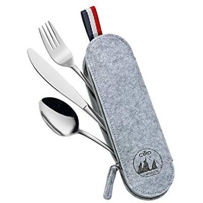 Cilio Viaggio Reiseset - Edelstahl, Grau - 3 Teile Cilio Viaggio Reiseset - Edelstahl, Grau - 3 Teile