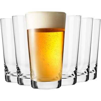 Krosno Biergläser 6er Set, 590 ml, Pure Kollektion Bleifreies Kristallglas, Gläser Set für Weizenbier, Witbier, Pils und helle Biere, Spülmaschinenfest, ideal zum Servieren Krosno Biergläser 6er Set, 590 ml, Pure Kollektion Bleifreies Kristallglas, Gläser Set für Weizenbier, Witbier, Pils und helle Biere, Spülmaschinenfest, ideal zum Servieren