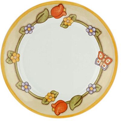 THUN Mehrzweck-Teller mit Blumenrand aus Porzellan, Natur inspiriert, Spiegel-Satin Finish, 32 cm, wiederverwendbar, Spülmaschinengeeignet THUN Mehrzweck-Teller mit Blumenrand aus Porzellan, Natur inspiriert, Spiegel-Satin Finish, 32 cm, wiederverwendbar, Spülmaschinengeeignet