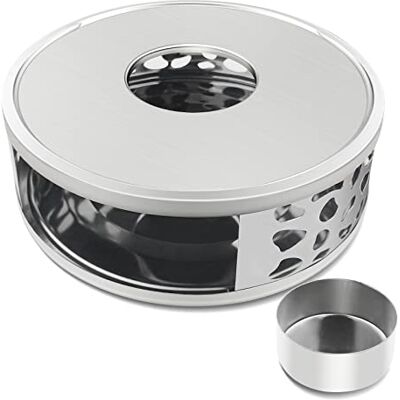 Uootach Stövchen Teewärmer Kaffeewärmer mit Teelichthalter, Silber Stövchen für Teekanne aus Edelstahl, Isolierung aushöhlen, Teewärmer, Geeignet für Teekannen geeignet und Kaffeekannen Uootach Stövchen Teewärmer Kaffeewärmer mit Teelichthalter, Silber Stövchen für Teekanne aus Edelstahl, Isolierung aushöhlen, Teewärmer, Geeignet für Teekannen geeignet und Kaffeekannen