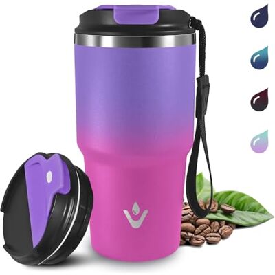 Grsta Thermobecher Auslaufsichere, 20oz Kafferbecher to Go Vakuumisoliert, Isolierbecher, Thermobecher für Heiß Kaltgetränke, 8h Heiß und 6h Kalt, Trinkbecher Isoliert mit Trageriemen Grsta Thermobecher Auslaufsichere, 20oz Kafferbecher to Go Vakuumisoliert, Isolierbecher, Thermobecher für Heiß Kaltgetränke, 8h Heiß und 6h Kalt, Trinkbecher Isoliert mit Trageriemen