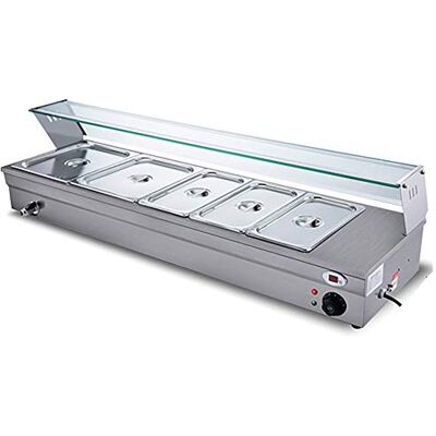 2000 W Kommerzieller elektrischer Buffet-Suppenwärmer, 95/122 cm Speisewärmer Restaurant-Dampftisch, Arbeitsplatten-Speisenwärmer (5 Pfannen 122 cm) 2000 W Kommerzieller elektrischer Buffet-Suppenwärmer, 95/122 cm Speisewärmer Restaurant-Dampftisch, Arbeitsplatten-Speisenwärmer (5 Pfannen 122 cm)