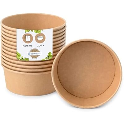 BIOZOYG Salatschale 300 Stück 650 ml braun Bowl Schüssel Suppenschalen Einwegschalen to go Einweggeschirr Deli Container Bowl to go Kartonschale Einweg Mealprep Suppenbehälter BIOZOYG Salatschale 300 Stück 650 ml braun Bowl Schüssel Suppenschalen Einwegschalen to go Einweggeschirr Deli Container Bowl to go Kartonschale Einweg Mealprep Suppenbehälter