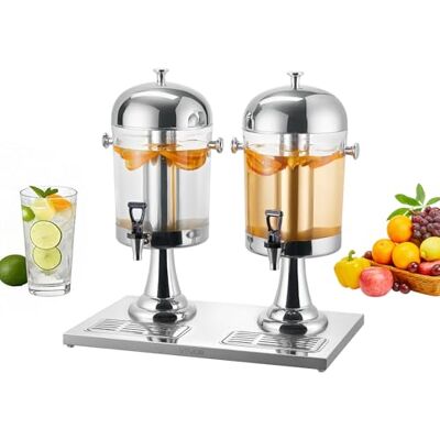 VEVOR Getränkespender (2 x 8 L) für Partys Saftspender (aus Edelstahl + Polycarbonat) mit tropfsicherem Zapfhahn & Sockel Wasserspender für Restaurants Partys, selbstgemachte Getränke Spender VEVOR Getränkespender (2 x 8 L) für Partys Saftspender (aus Edelstahl + Polycarbonat) mit tropfsicherem Zapfhahn & Sockel Wasserspender für Restaurants Partys, selbstgemachte Getränke Spender