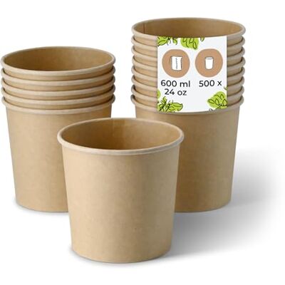 BIOZOYG Suppenbecher to go 500 Stück 600 ml / 24 oz, Ø 115 mm, braun Suppenschüsseln Einweg Einweggeschirr Alternative zur Plastikschüssel To go Becher, Suppe, Soup Bowl BIOZOYG Suppenbecher to go 500 Stück 600 ml / 24 oz, Ø 115 mm, braun Suppenschüsseln Einweg Einweggeschirr Alternative zur Plastikschüssel To go Becher, Suppe, Soup Bowl