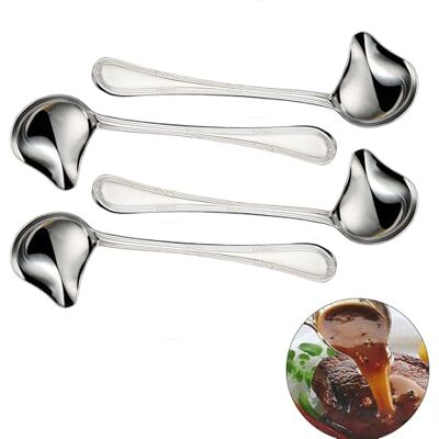 TOATELU 4 Stück Edelstahl Suppenkelle: Saucenkelle mit Schrägem Ausgießer, 28cm Breite Schöpffläche Suppenlöffel, Spülmaschinenfest, Schöpflöffel Lang Griff Suppenkellen für Hause Küche Restaurant Par TOATELU 4 Stück Edelstahl Suppenkelle: Saucenkelle mit Schrägem Ausgießer, 28cm Breite Schöpffläche Suppenlöffel, Spülmaschinenfest, Schöpflöffel Lang Griff Suppenkellen für Hause Küche Restaurant Par