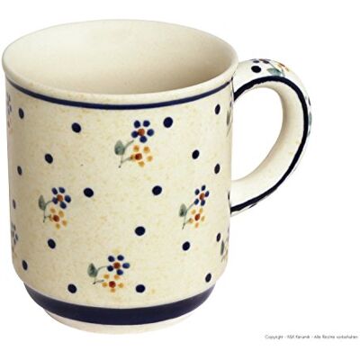 Bunzlauer keramik Becher 250ml – Handbemalte Kaffeetasse mit rundem Henkel, Ø 8 cm, H 9 cm, klassische traditionelle Form (Dekor 111) Bunzlauer keramik Becher 250ml – Handbemalte Kaffeetasse mit rundem Henkel, Ø 8 cm, H 9 cm, klassische traditionelle Form (Dekor 111)