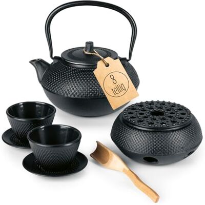 Lumaland Teeset 8-teilig - 1,4 Liter Gusseiserne Teekanne Tetsubin - Schwarz Lumaland Teeset 8-teilig - 1,4 Liter Gusseiserne Teekanne Tetsubin - Schwarz